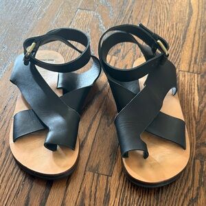 Elegant Black Leather Sandals